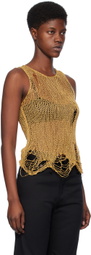 R13 Gold Distressed Tank Top