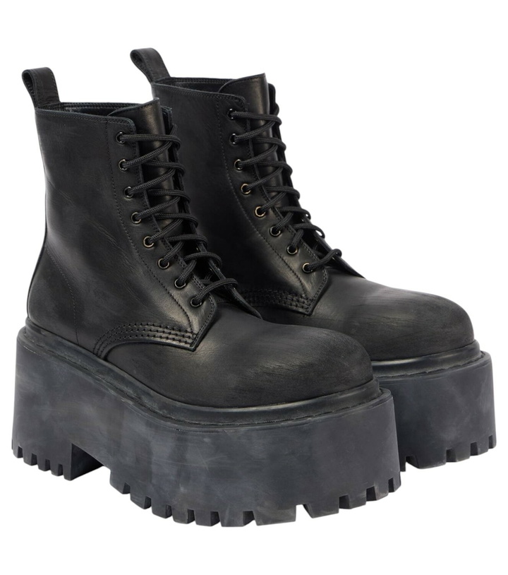 Photo: Balenciaga Strike leather platform combat boots