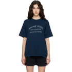 ANINE BING Navy Cade 'Melrose' Stencil T-shirt