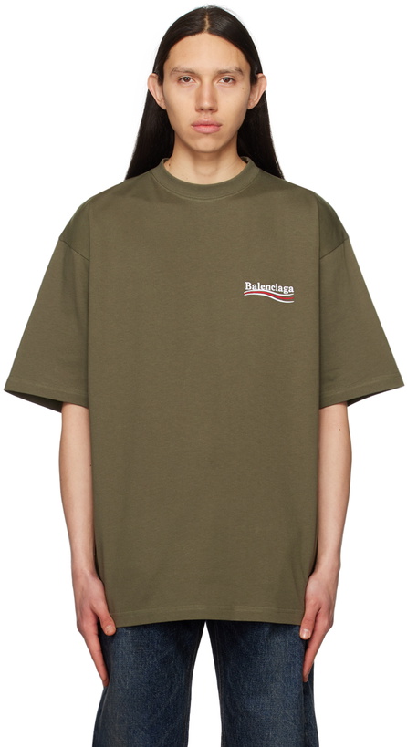 Photo: Balenciaga Khaki Political Campaign T-Shirt