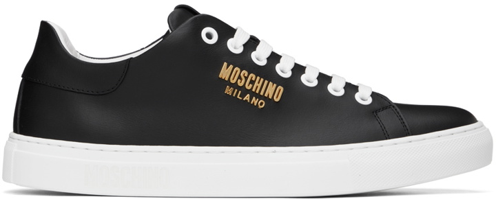 Photo: Moschino Black Logo Hardware Sneakers