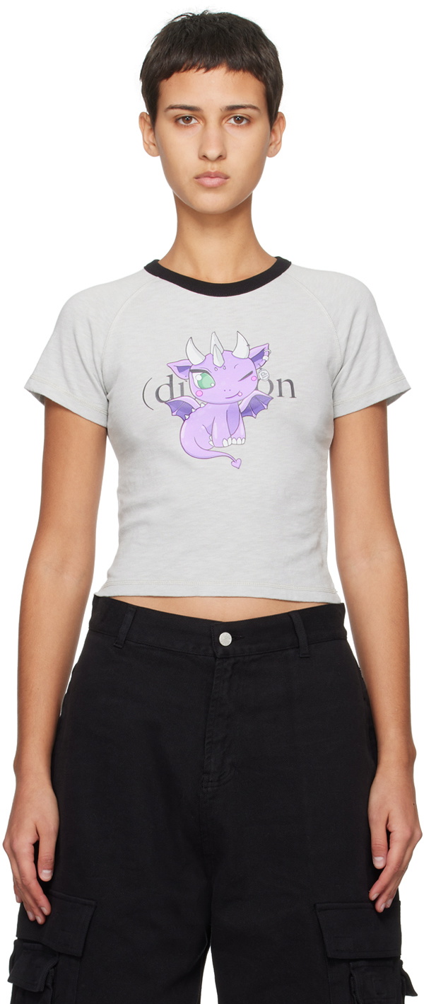 (di)vision Gray Printed T-Shirt