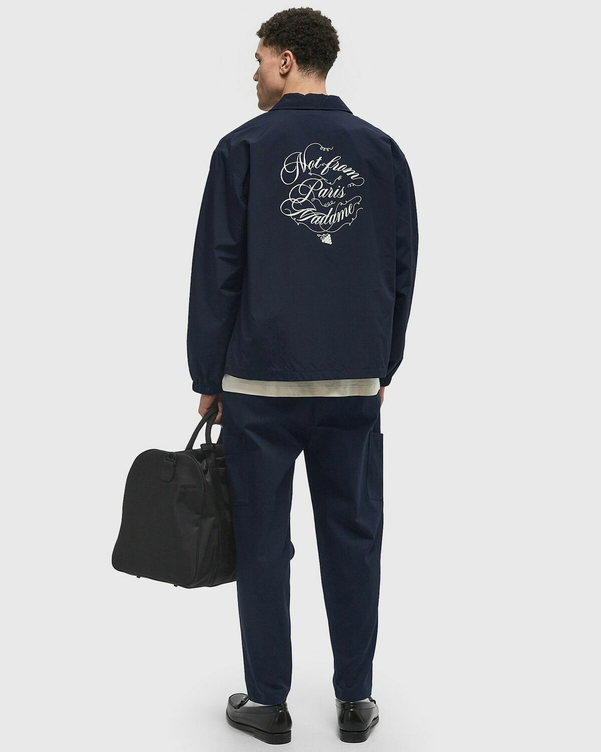Drôle de Monsieur La Veste Slogan Vignes Blue Mens Overshirt