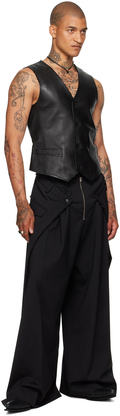 LU'U DAN Black Tailored Leather Vest