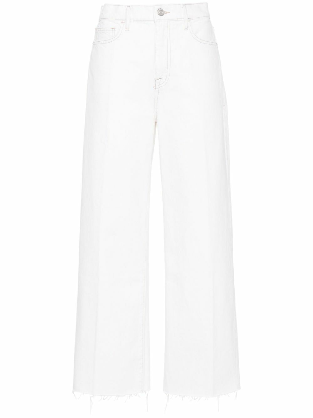 FRAME White High-Waist Wide-Legged Jeans