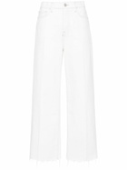 FRAME White High-Waist Wide-Legged Jeans