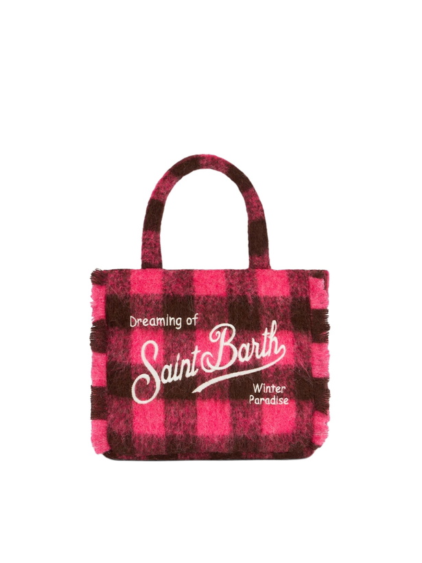Photo: MC2 Saint Barth Wooly Colette Fringed Handbag With Check Pattern