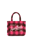 MC2 Saint Barth Wooly Colette Fringed Handbag With Check Pattern