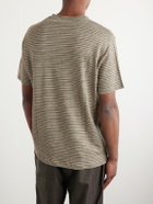 Mr P. - Knitted Striped Linen T-Shirt - Green