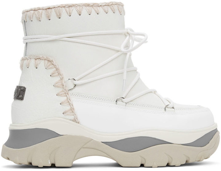 Photo: Mou White Chunky Sneaker Lace-Up Boots