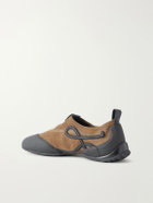 LOEWE - Grip Aqua Rubber-Trimmed Stretch Suede Sneakers - Brown