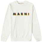 Marni Men's Logo Crew Neck Sweatshirt in Stone White
