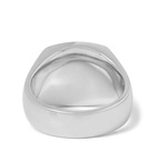 Tom Wood - Sterling Silver Marble Signet Ring - Silver