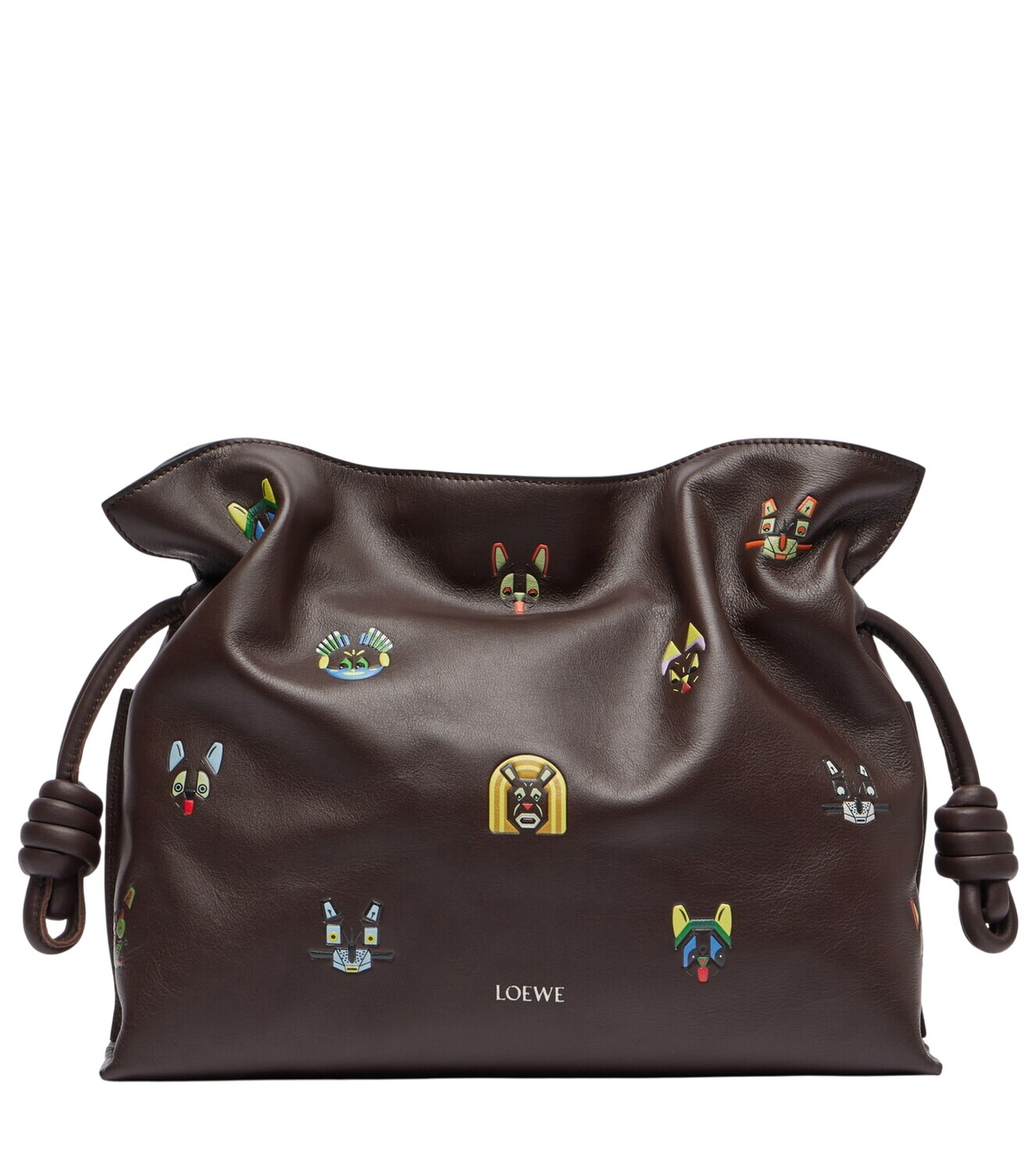 Loewe Off-White and Tan Logo Flamenco Knot Tote Loewe