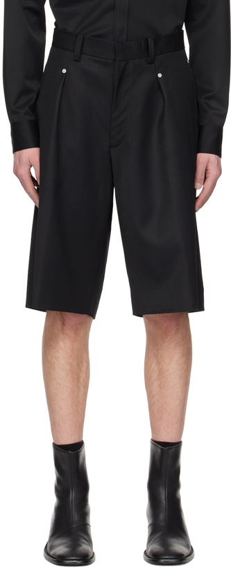 Photo: Omar Afridi Black Pleated Shorts