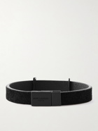 SAINT LAURENT - Logo-Embellished Suede Bracelet - Black