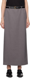 LE17SEPTEMBRE Gray Belted Maxi Skirt