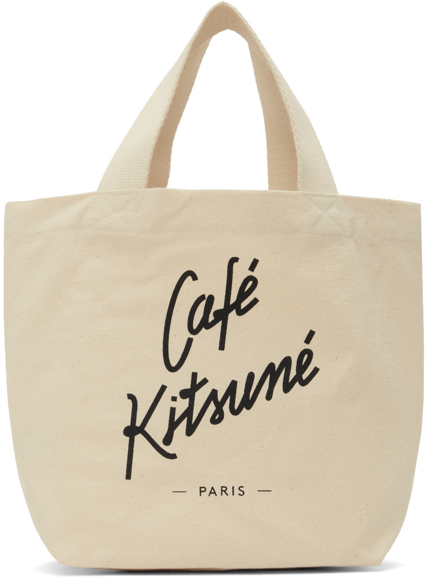 Maison Kitsuné Beige Mini 'Café Kitsuné' Tote Maison Kitsune