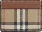 Burberry Beige & Brown Check Case Card Holder