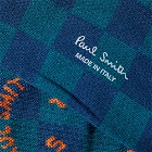 Paul Smith Men's Happy Block Sock in Green