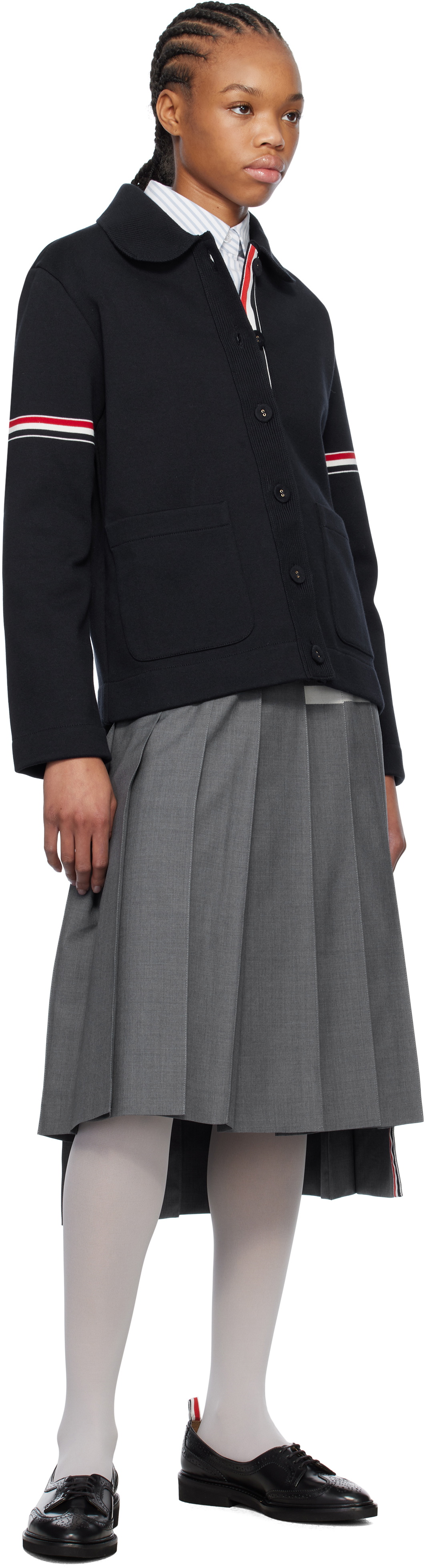 Thom Browne Navy Cotton Loopback Work Jacket