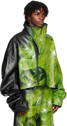 Gerrit Jacob SSENSE Exclusive Green Leather Jacket