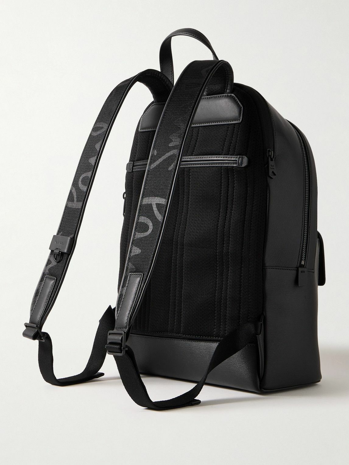 Paul Smith - Mesh-Panelled Textured-Leather Backpack