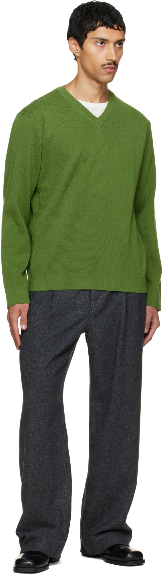 Solid Homme Green Wool Sweater