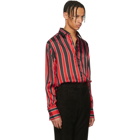 Givenchy Black and Red Formal Striped Shirt