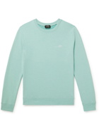A.P.C. - Logo-Print Cotton-Blend Jersey Sweatshirt - Blue