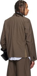 sacai Khaki Cotton Typewriter Blazer