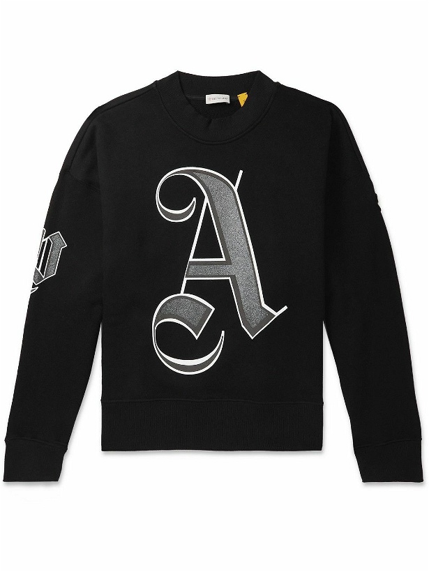 Photo: Moncler Genius - Palm Angels Printed Cotton-Jersey Sweatshirt - Black