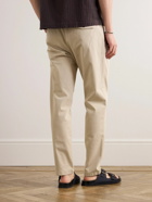 Mr P. - Daniel Tapered Pleated Garment-Dyed Organic Cotton-Twill Trousers - Neutrals