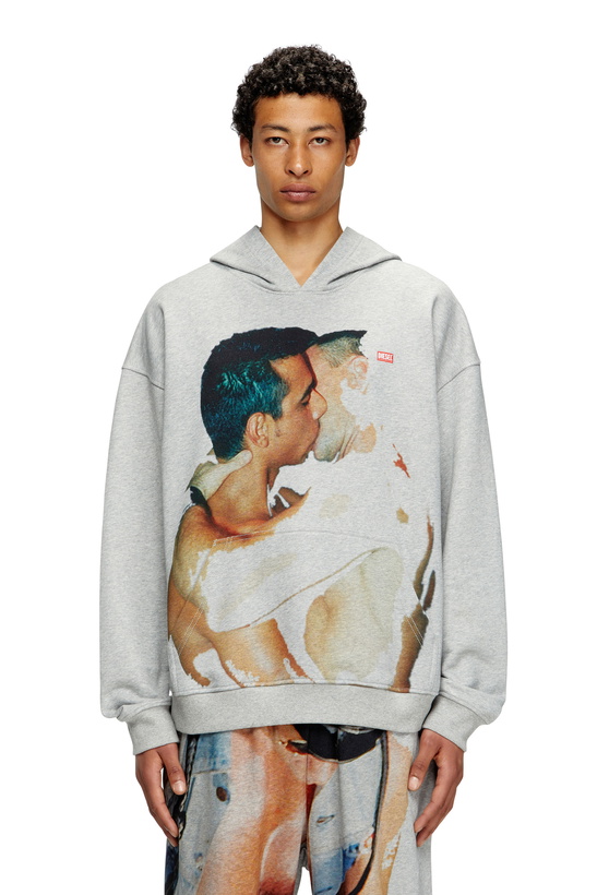 Photo: Diesel Hoodie with graphic print - Sweaters - Unisex - Grey