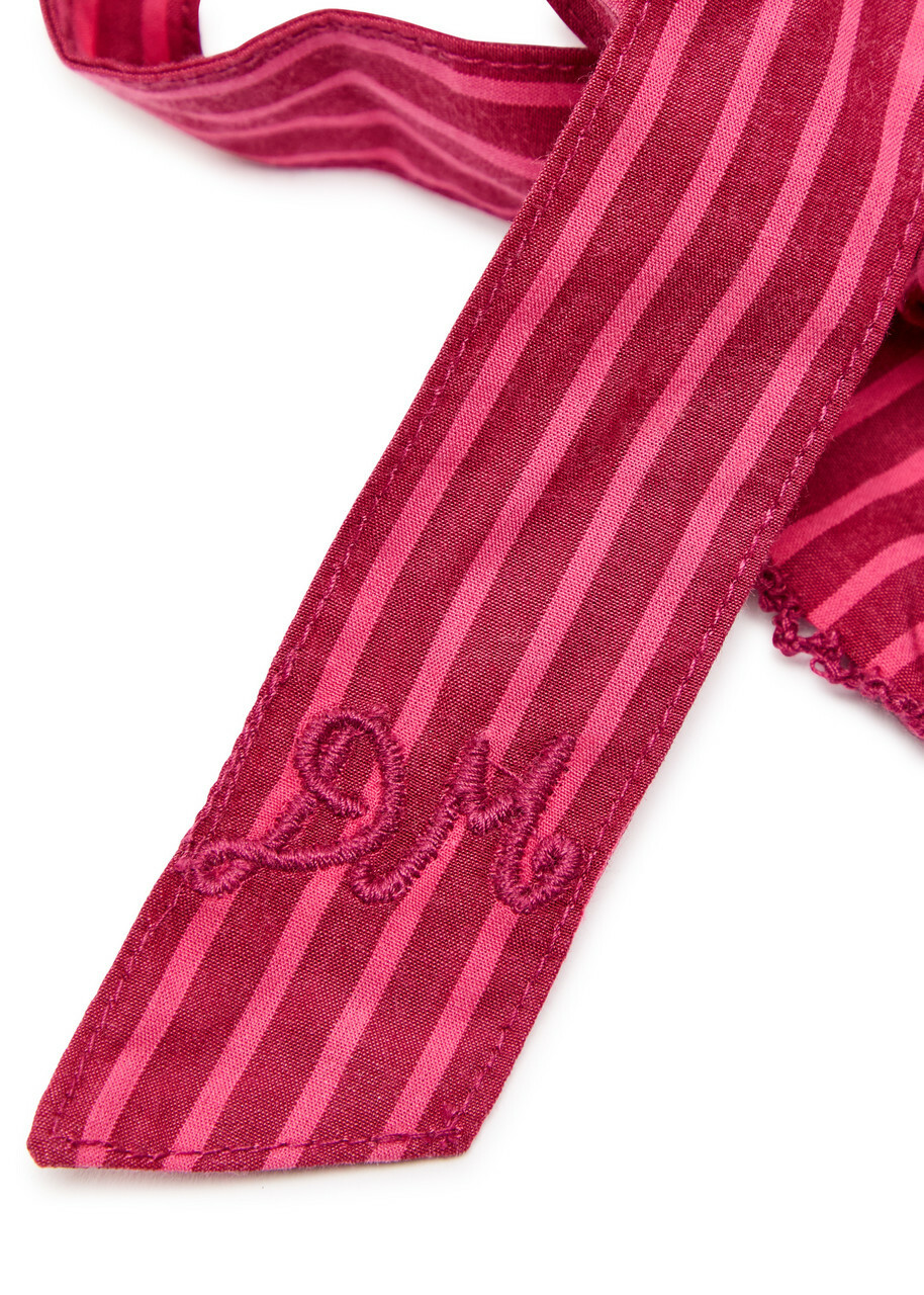 Damson Madder Garter Striped Cotton Scrunchie - Red - One Size