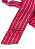 Damson Madder Garter Striped Cotton Scrunchie - Red - One Size