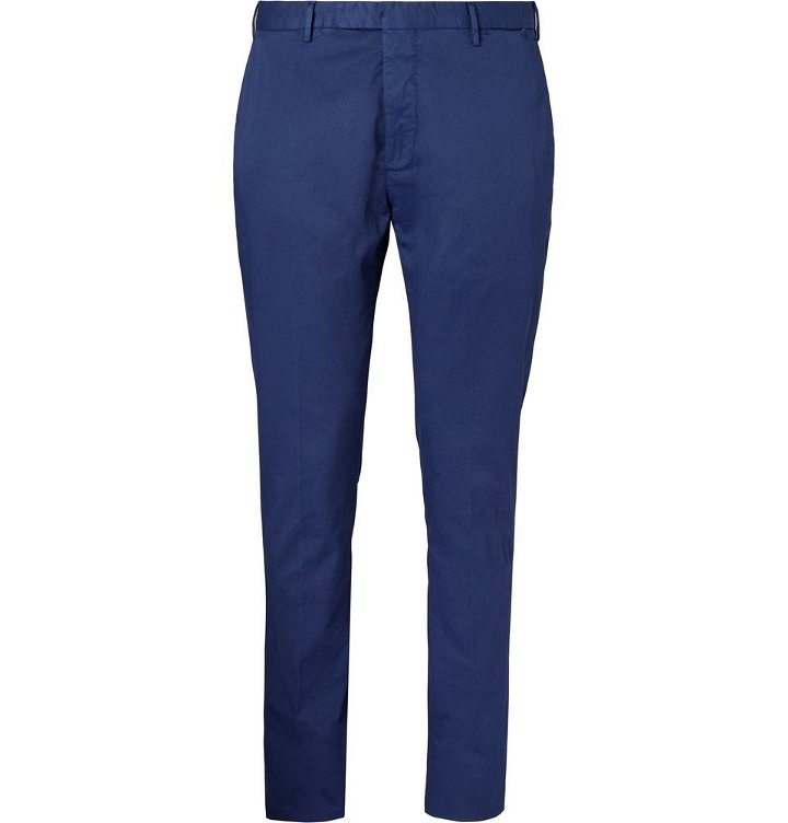 Photo: Boglioli - Blue Slim-Fit Stretch-Cotton Twill Suit Trousers - Men - Blue