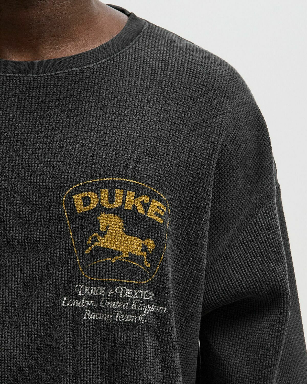 Duke & Dexter DR3 Sponsors Waffle Top Black Mens Longsleefe