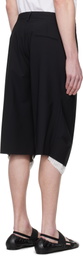ALAINPAUL Black Knee Tailored Shorts