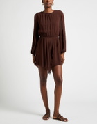 Manila Grace Womens Mini dress Chocolate in Brown