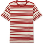 Pop Trading Company - Logo-Print Striped Cotton-Jersey T-Shirt - Red