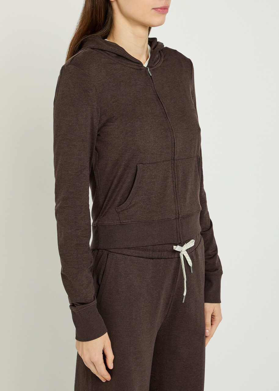 Vuori Halo Mini Hooded Stretch-jersey Sweatshirt Mauve