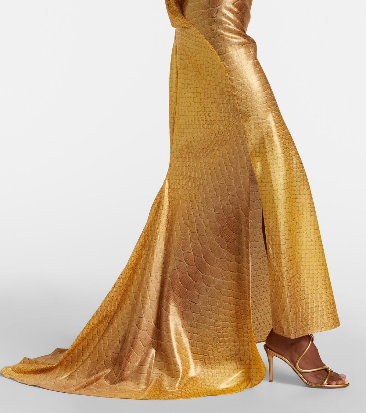 Roberto Cavalli Snake-print silk gown