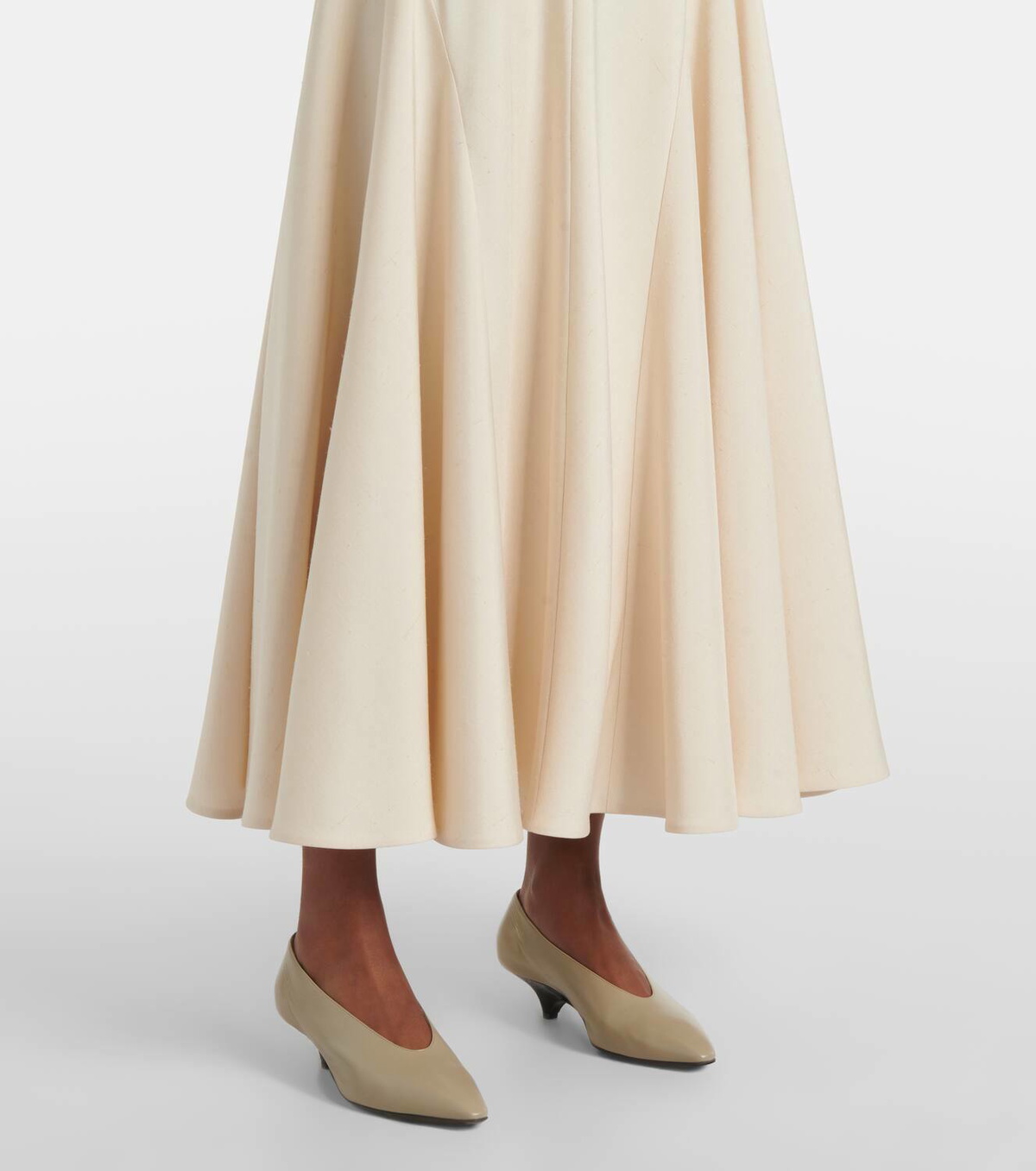Loro Piana Giustina high-rise silk midi skirt