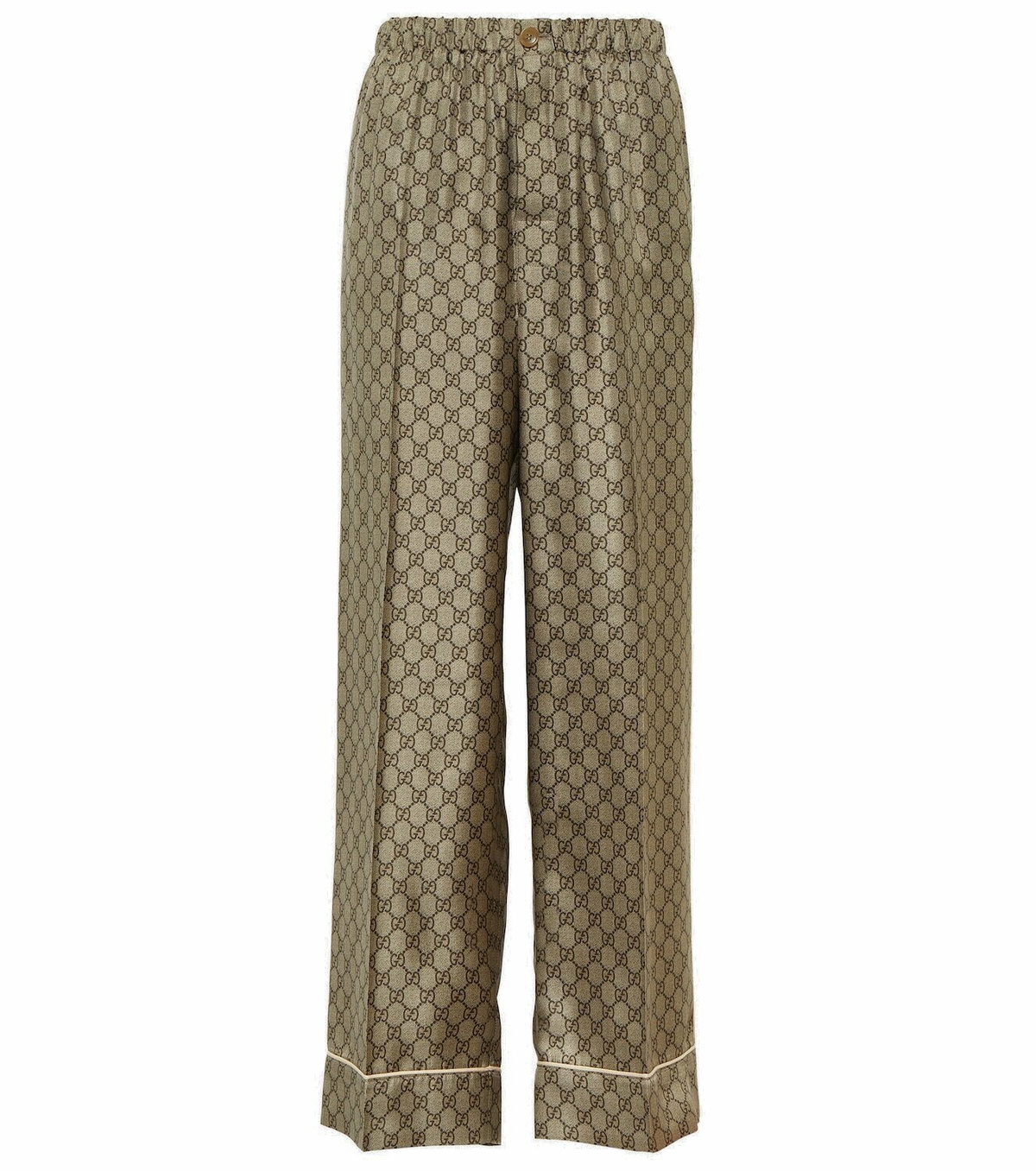 Gucci GG Supreme wide-leg silk pants Gucci