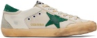 Golden Goose Off-White & Green Super-Star Sneakers