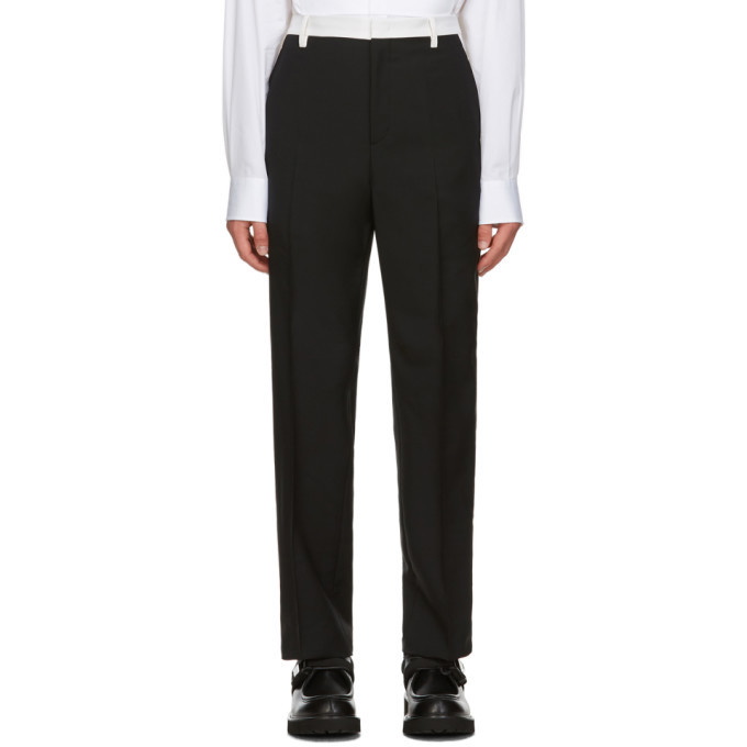 Photo: Valentino Black and Off-White Mohair Trousers