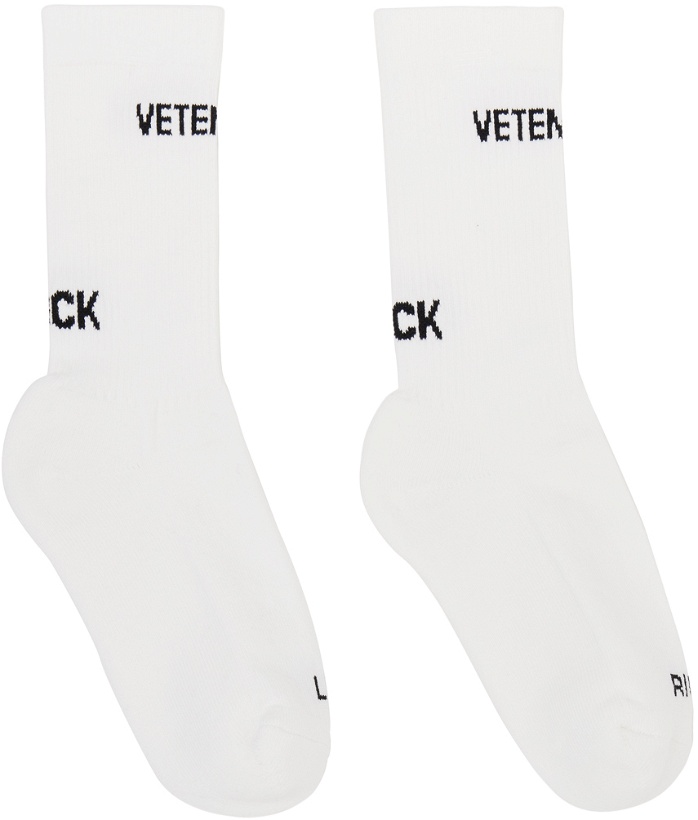 Photo: VETEMENTS White Logo Socks