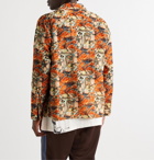 Needles - Camp-Collar Printed Velvet Shirt - Orange