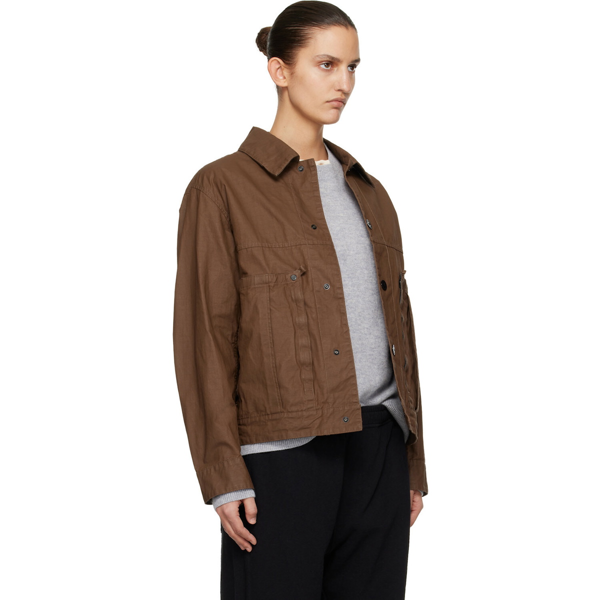 Stone Island Brown 4100010 Double-Coated Cotton Ripstop Jacket